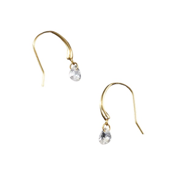 Anthropologie Jewelry - ANTHROPOLOGIE Sleek Crystal Drop Earrings in gold